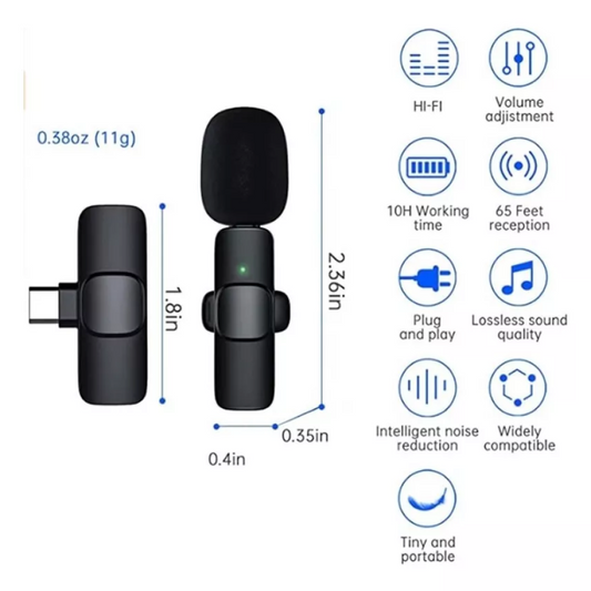 Pack 2 Microfonos Lavalier Tipo C